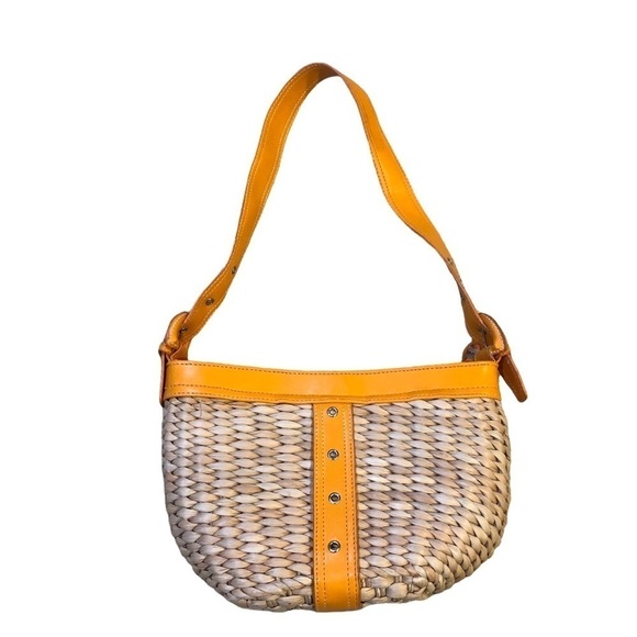 Maggi B Hobo Style Straw Purse Tangerine Cottagecore Boho Peppy Y2K Summer - Picture 1 of 6